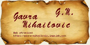 Gavra Mihailović vizit kartica